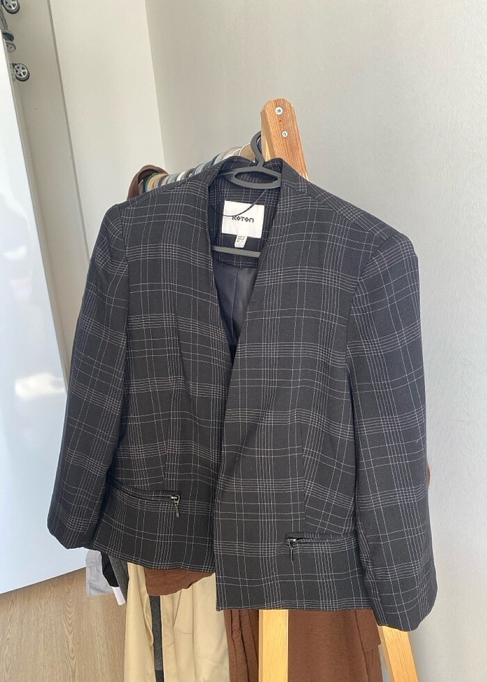 Fermuar cep detaylı şık blazer - Görsel 2