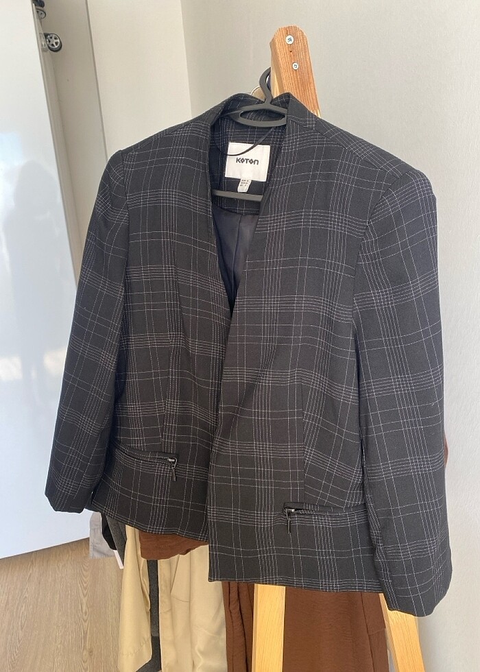 Fermuar cep detaylı şık blazer - Görsel 4