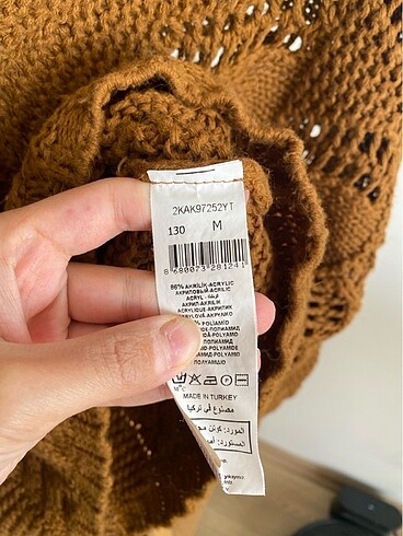 Koton kahverengi v yaka triko - Görsel 3