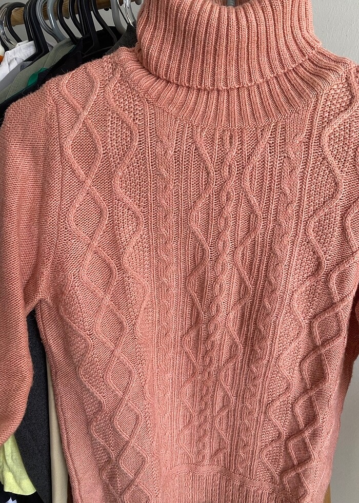 Lcw pembe triko boğazlı kazak - Görsel 3