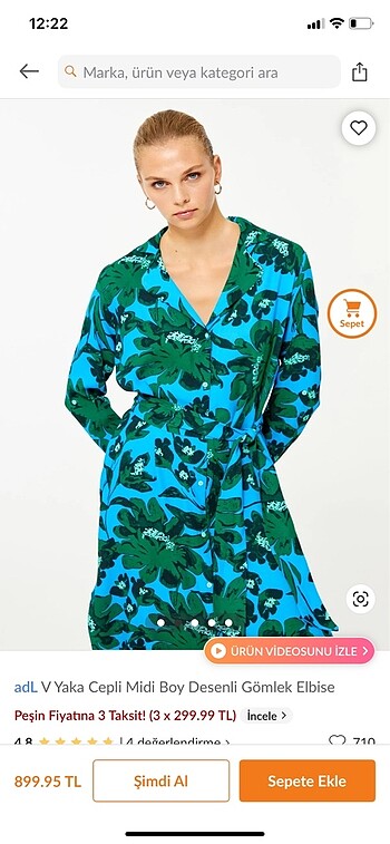 Adl v yaka cepli midi boy kuşaklı gömlek elbise - Görsel 5