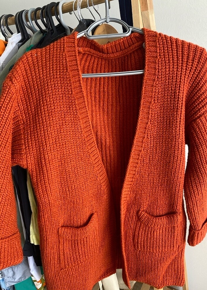 Kapri kol kiremit cepli triko hırka - Görsel 3