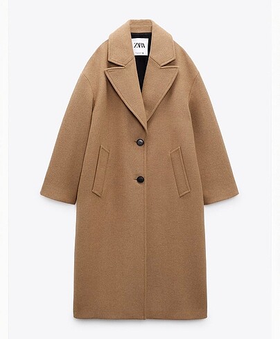 Zara Yünlü Oversize Kaban