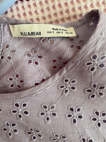 s Beden mor Renk Pull & Bear Lila Fisto Elbise