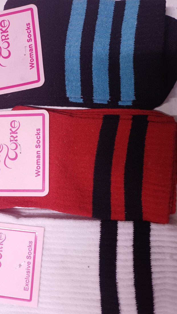 kadın uzun çizgili çorap - Görsel 2