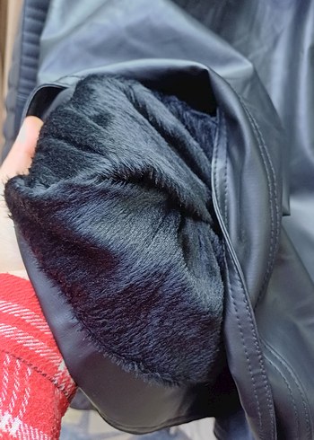 Erkek kapşonlu deri ceket - Görsel 7