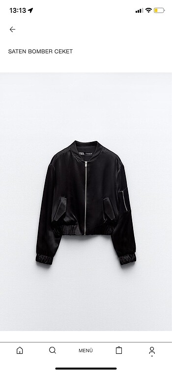 Zara saten bomber ceket