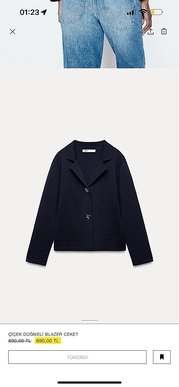 s Beden Zara Çiçek detaylı blazer
