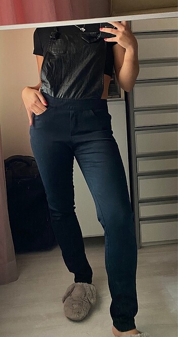 deri detaylı salopet - Görsel 2