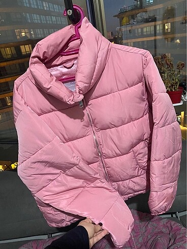 pull bear pembe şişme mont