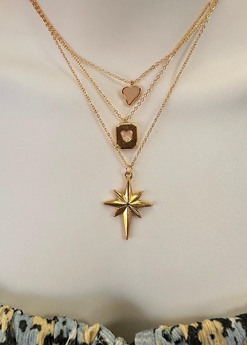 Diğer 3'lü çelik charm kolye