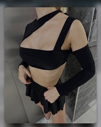 xs Beden siyah Renk black janear crop