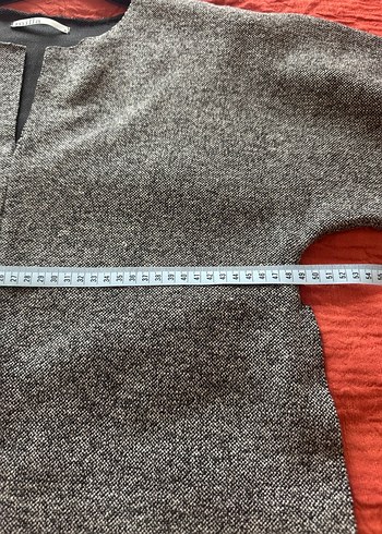 Gri V Yaka Kısa Kollu Triko tunik - Görsel 6