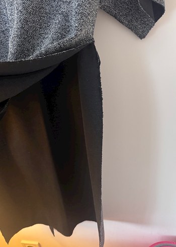 Gri V Yaka Kısa Kollu Triko tunik - Görsel 4