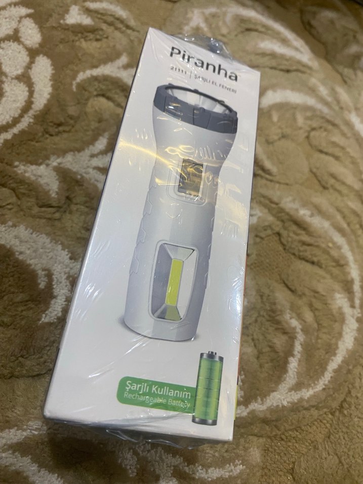 Piranha USB Şarjlı LED+COB El Feneri - Görsel 3
