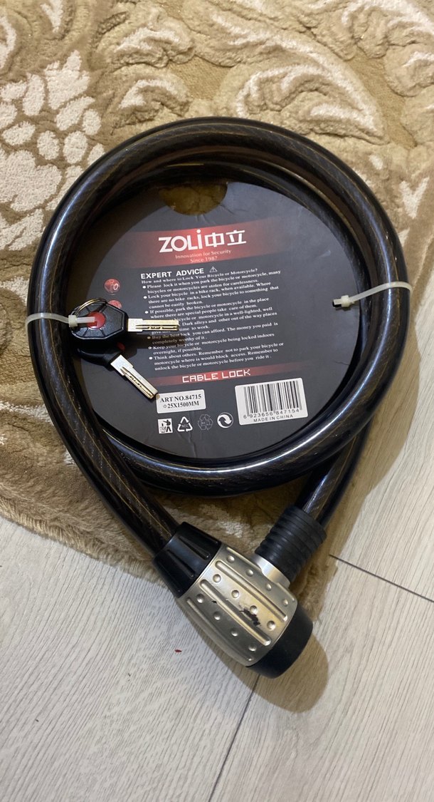 ZOLIY Siyah Kablo Kilidi - Görsel 3