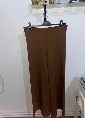 xl Beden kahverengi Renk Koton örgü pantolon 