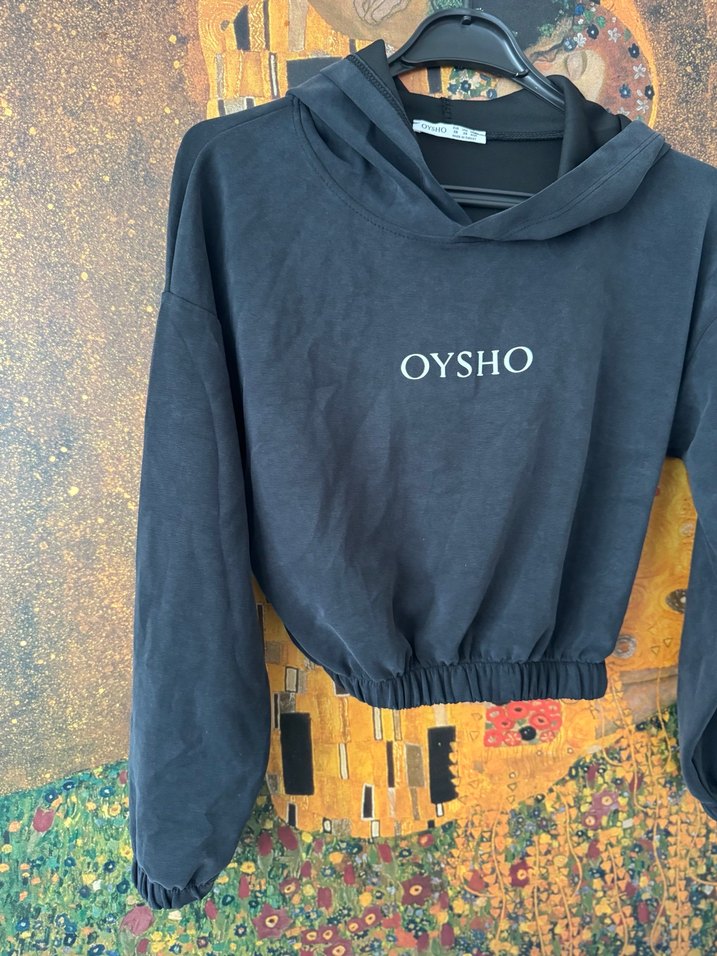 Oysho füme Kapüşonlu Kadın Sweatshirt - Görsel 2