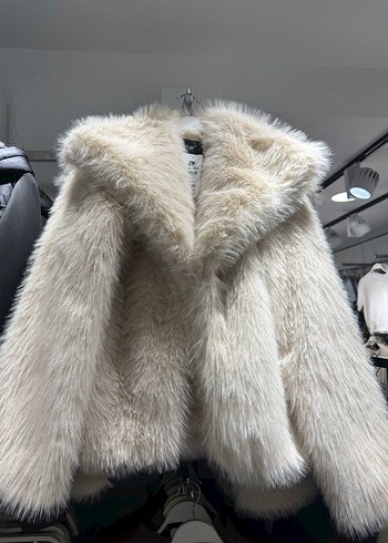 Kadın Bej Suni Kürk Ceket - Görsel 5