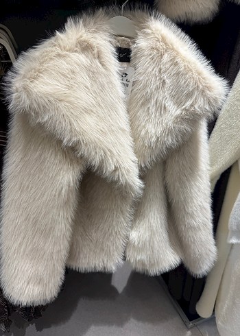 Kadın Bej Suni Kürk Ceket - Görsel 2