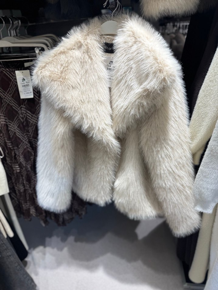 Kadın Bej Suni Kürk Ceket - Görsel 3