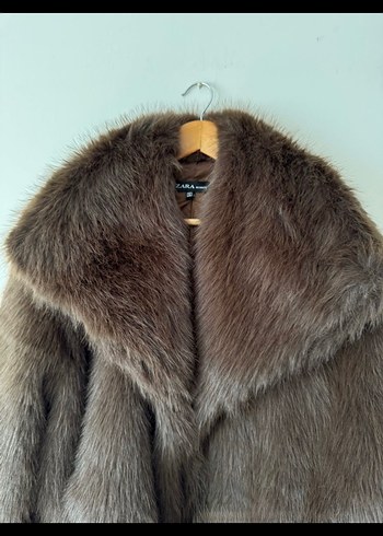 Kahverengi Kürk Detaylı Midi Kadın Mont - Görsel 5