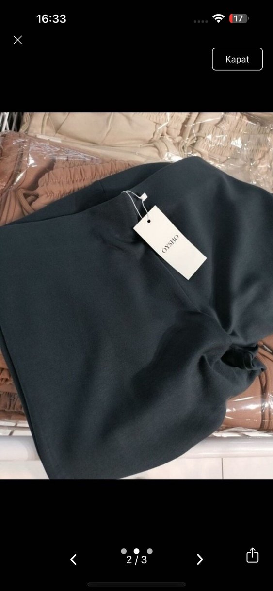 Oysho Gri Bol Paça Kadın Pantolon - Görsel 2