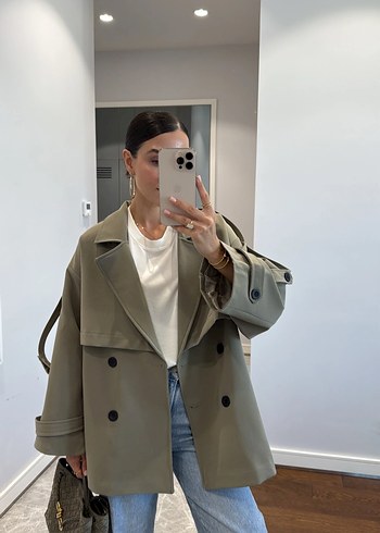 Zara Bej Kuşaklı Midi Trençkot