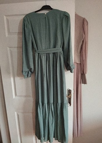 Uzun Kollu Kemerli Bohem Elbise - Görsel 5