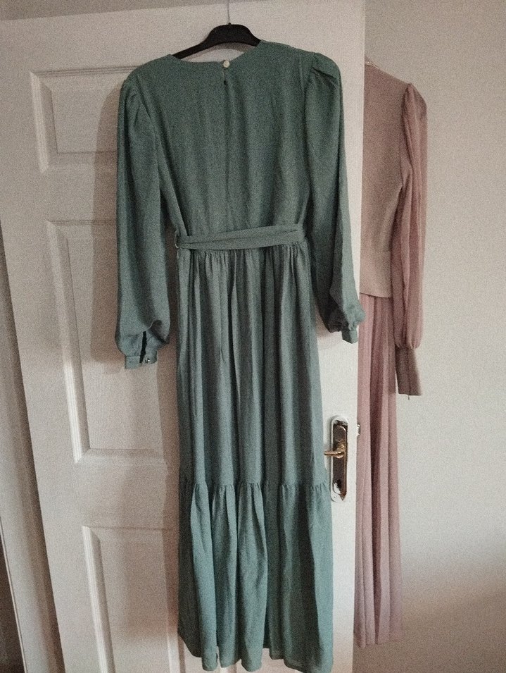 Uzun Kollu Kemerli Bohem Elbise - Görsel 5