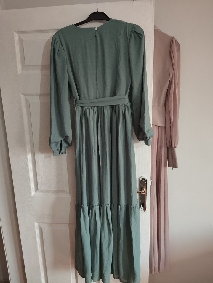 Uzun Kollu Kemerli Bohem Elbise - Görsel 4