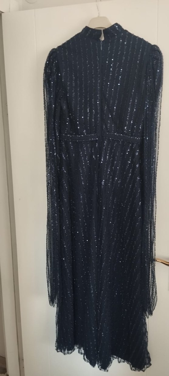 lacivert pelerinli tesettür abiye - Görsel 3