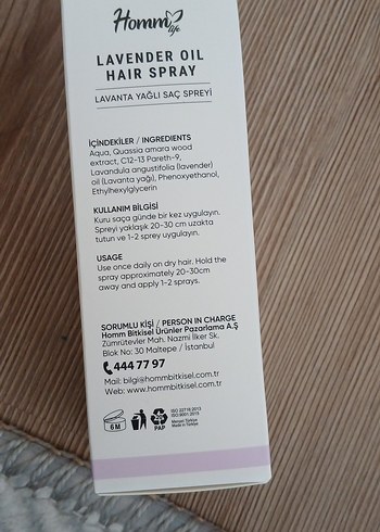 Homni Lavanta Yağlı Saç Spreyi 50 ml - Görsel 2