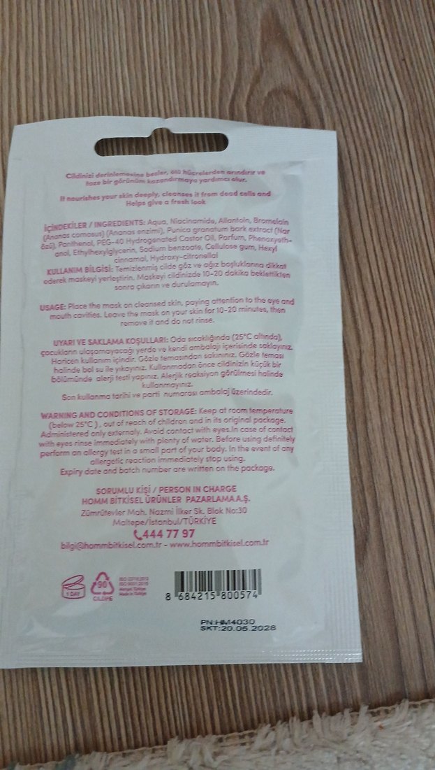 Enzimli Kağıt Yüz Maskesi 15g - Görsel 2