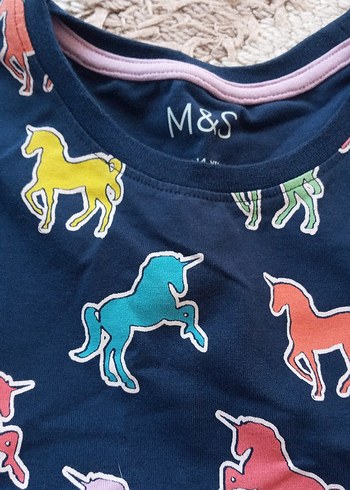 13-14 Yaş Beden M&S Unicorn 13 14 yaş pijama takımı