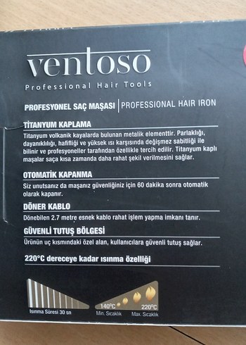 Ventoso Profesyonel Saç Maşası Bej Renk - Görsel 5