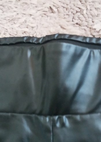 Siyah Deri Kadın Tayt - Görsel 3