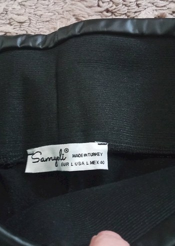 Siyah Deri Kadın Tayt - Görsel 4