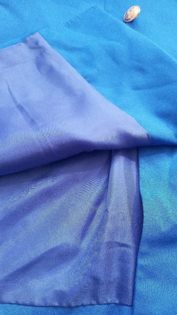 Düğmeli Mavi Kadın Blazer Ceket Pantolon Takımı - Görsel 3