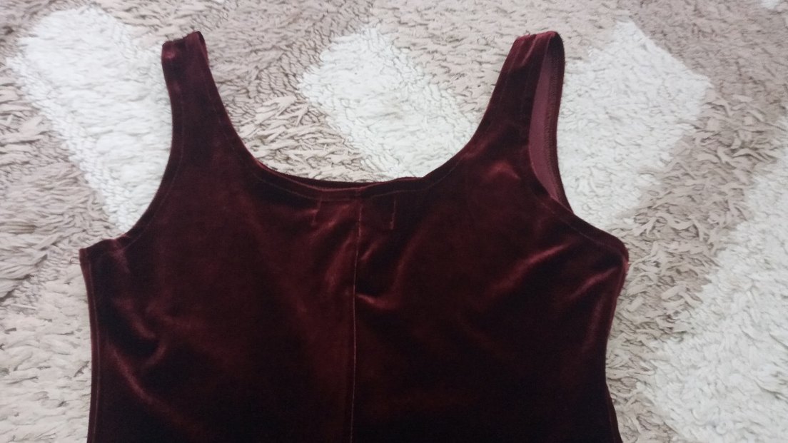 Bordo Kolsuz Süet Elbise - Görsel 4