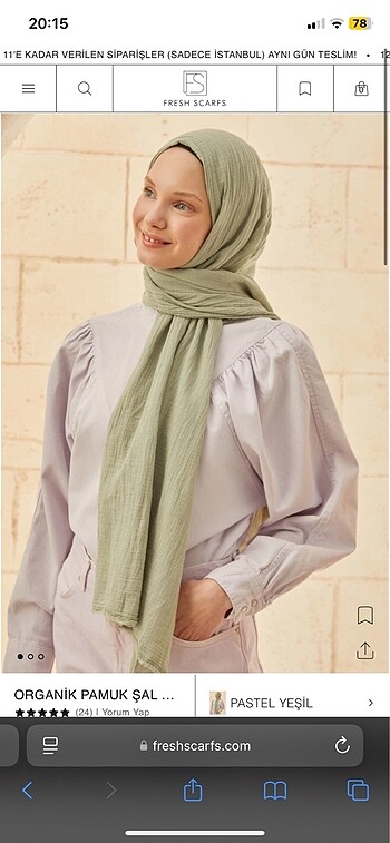 Fresh Scarfs Organik Pamuk Şal