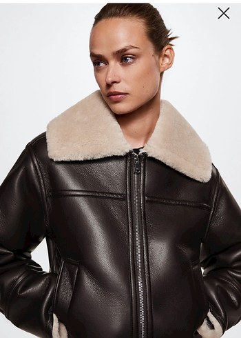 Kahverengi Kürklü Deri Kadın Kış Ceketi - Görsel 2