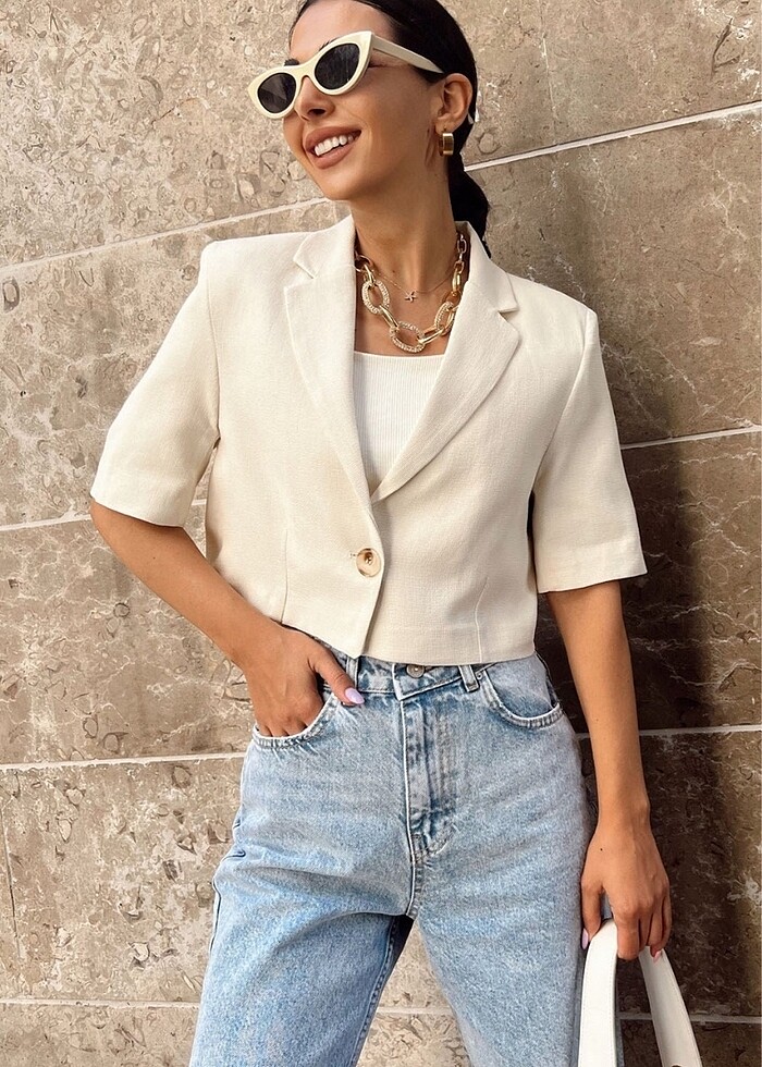 Crop ceket - Görsel 4