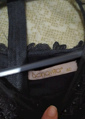 Siyah Dantelli Gotik Mini Bluz etek takim - Görsel 6