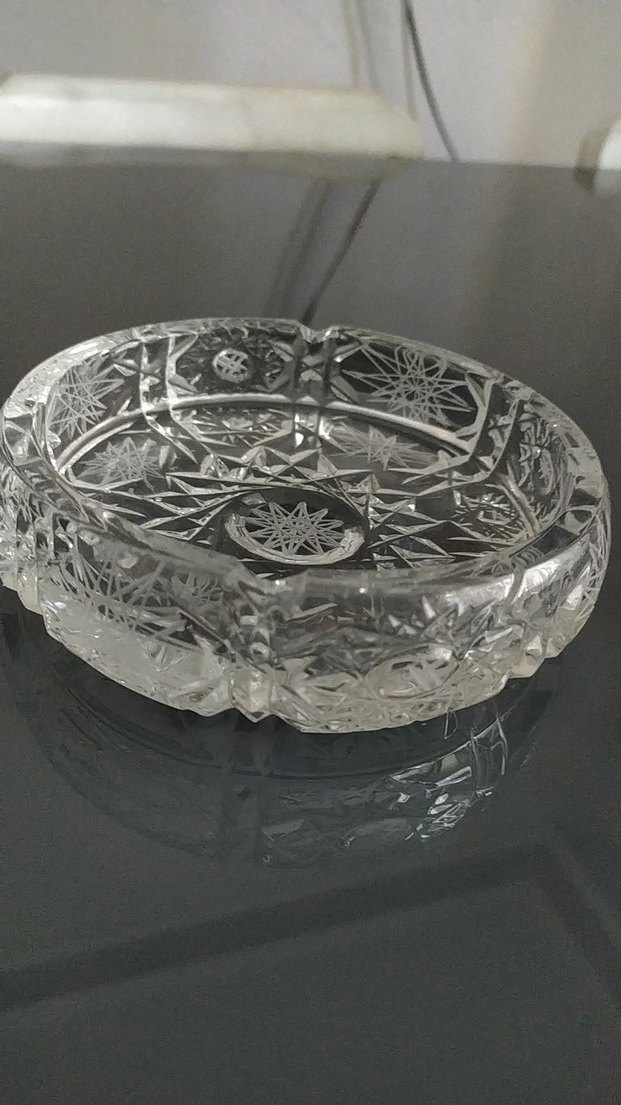 İşlemeli Beyaz kristal küllük - Görsel 3