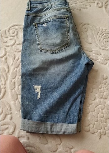 Kadın Mavi Mini Kot Şort - Görsel 2