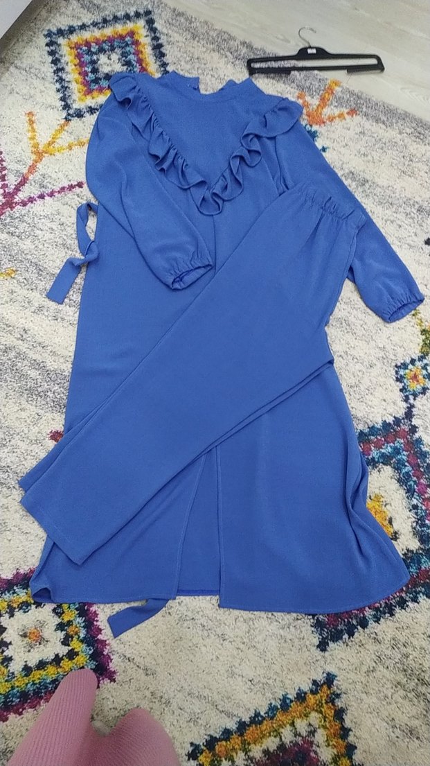 Mavi Uzun Kollu V Yaka takim - Görsel 2