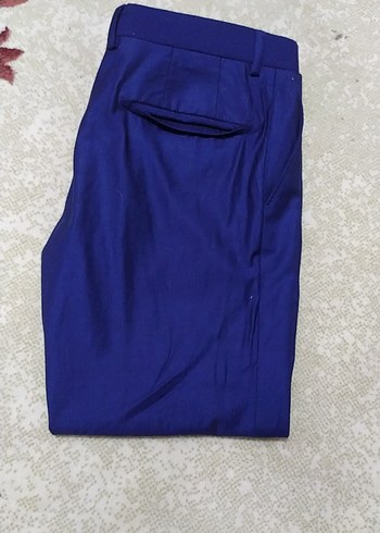 Mavi Parlak Düğmeli Erkek Takım Elbise Ceket pantolon - Görsel 3