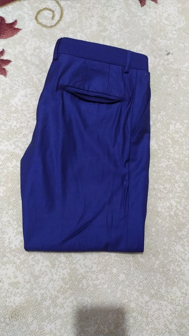 Mavi Parlak Düğmeli Erkek Takım Elbise Ceket pantolon - Görsel 3