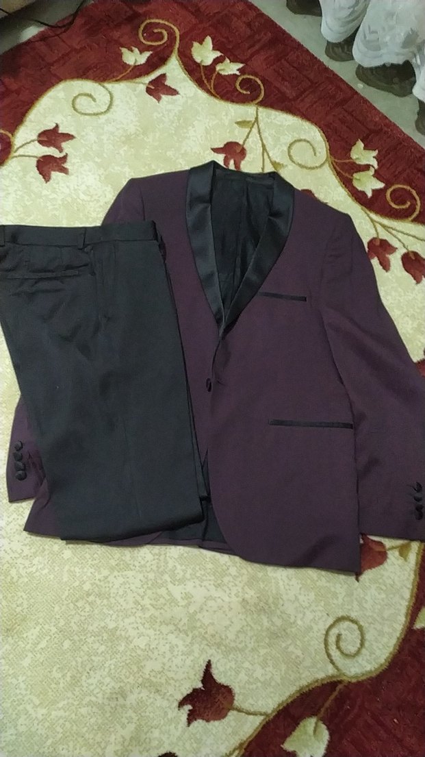 Bordo Düğmeli Erkek Takım Elbise Ceket - Görsel 5